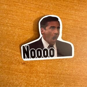 Expressive 'Noooo' Meme Sticker - Black and White